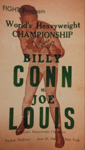 Art Jr. made postcards from the fight program of the Conn-Louis bout. 